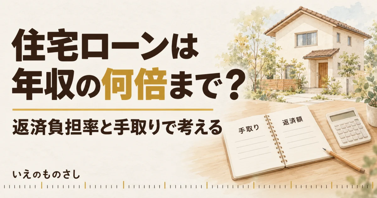 住宅ローンは年収の何倍まで？返済負担率と手取りで考える