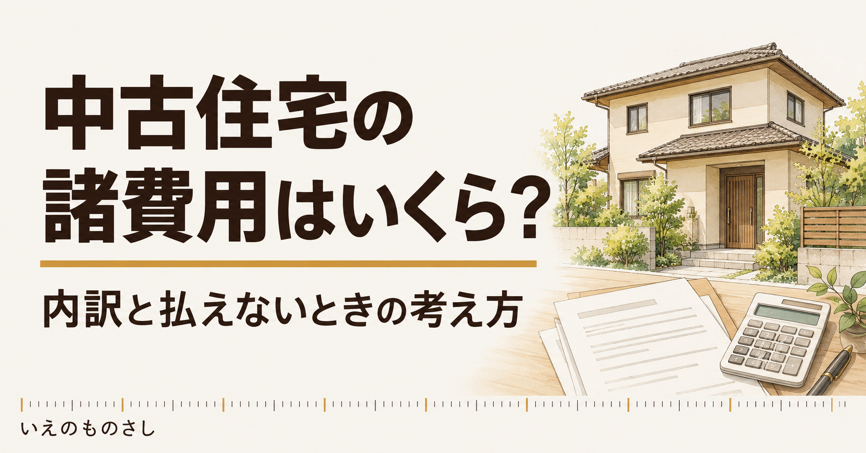 中古住宅の諸費用はいくら?内訳と払えないときの考え方
